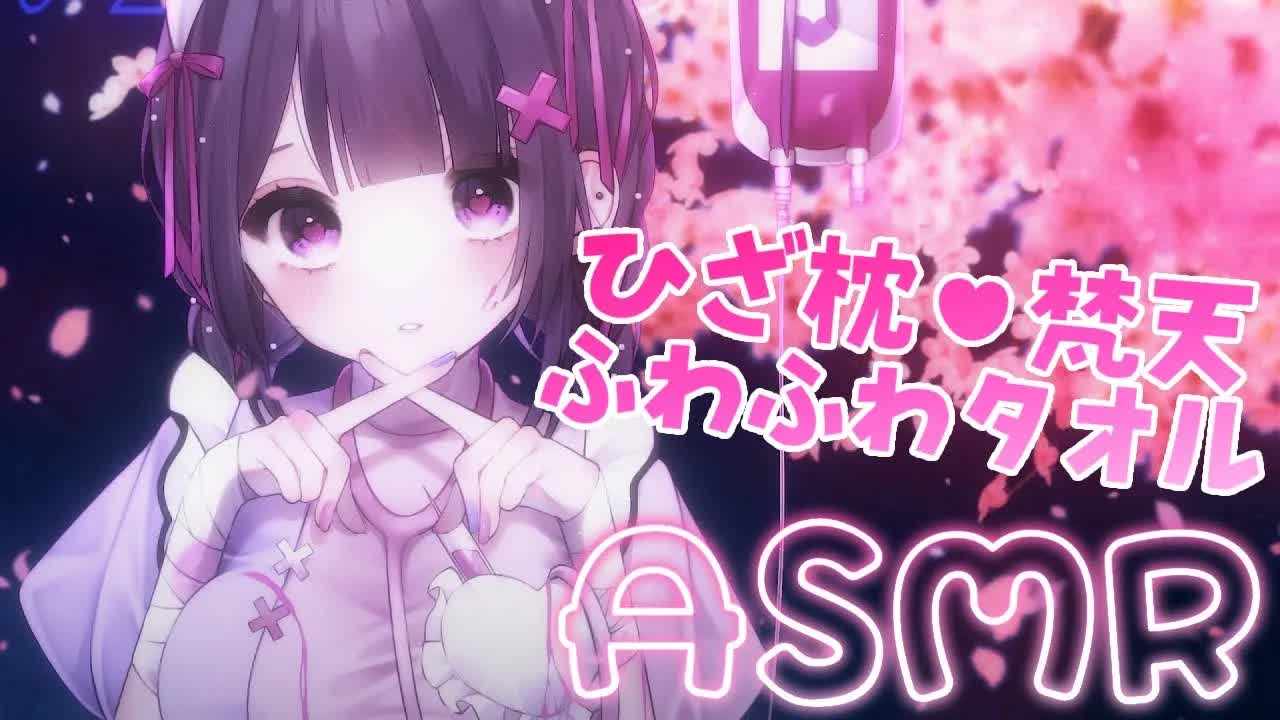 【ASMR/3dio】お耳がふわふわ天国☁寝る前にいちゃいちゃあまあま💗❥ふわふわタオル/梵天/太ももマッサージ/膝枕/耳はむ/添い寝❥【桜音エリカ/#新人vtuber 】