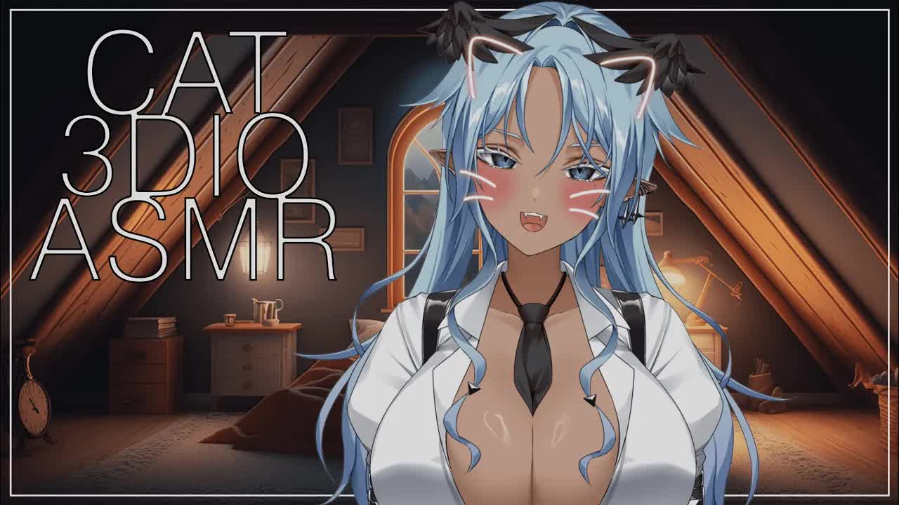 [ASMR / 3DIO] CAT asmr Ear licking / Kissing / Talking 💙