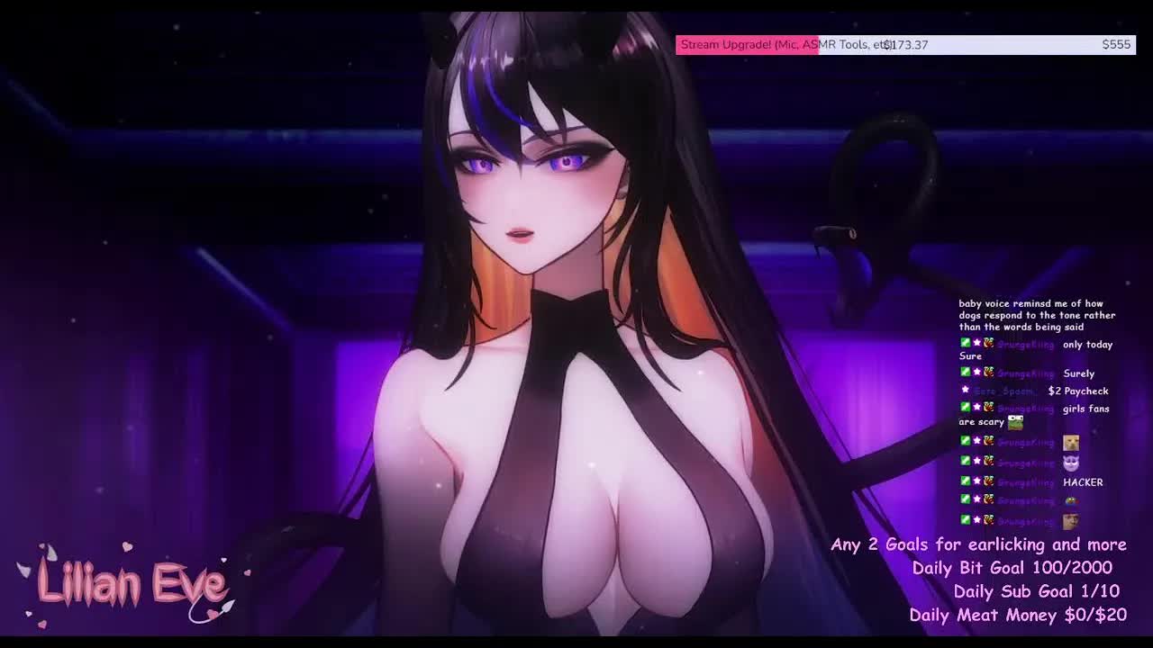 【ASMR/雑談 3dio】 Lilian Eve 【 VTuber 】ASMR Live Stream - 💜 ear licking and kisses💜