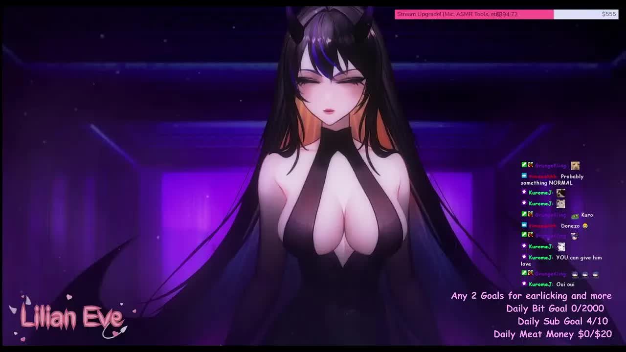【ASMR/雑談 3dio】 Lilian Eve 【 VTuber 】ASMR Live Stream - 💜 ear licking and kisses💜