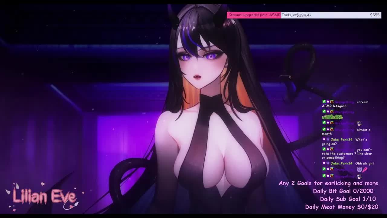 【ASMR/雑談 3dio】 Lilian Eve 【 VTuber 】ASMR Live Stream - 💜 ear licking and kisses💜