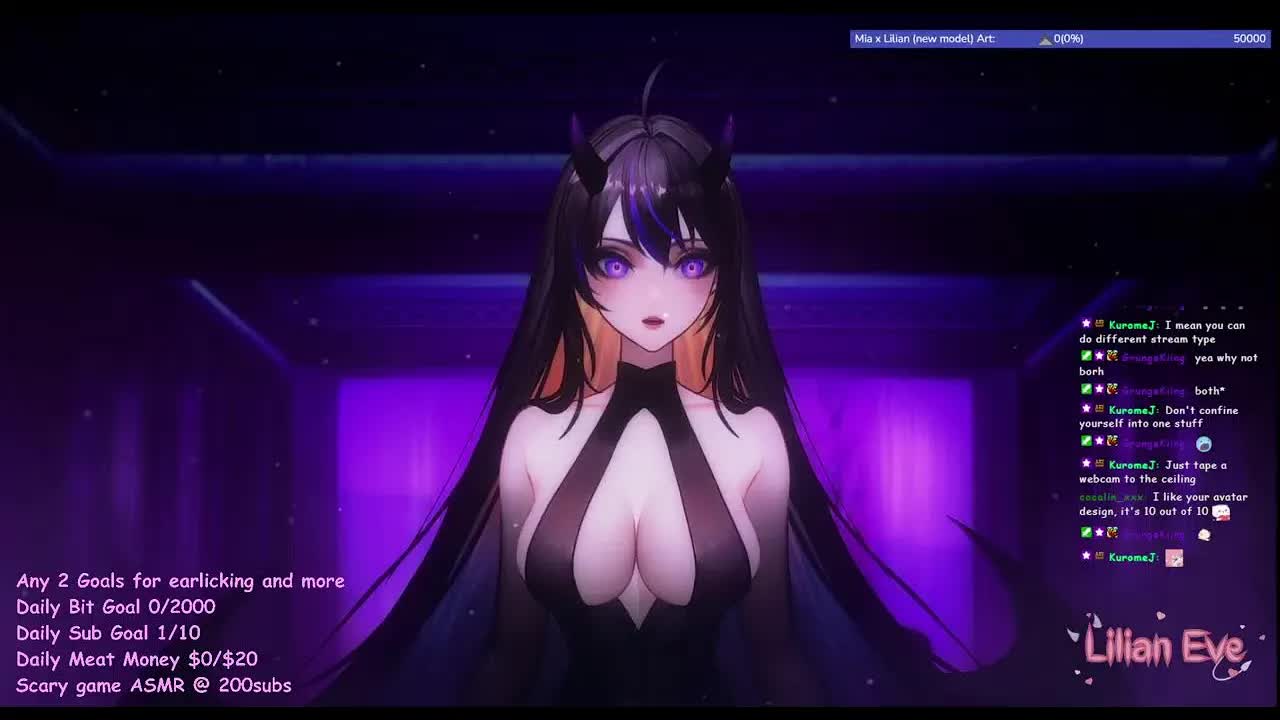 【ASMR/雑談 3dio】 Lilian Eve 【 VTuber 】ASMR Live Stream - 💜 ear licking and kisses💜