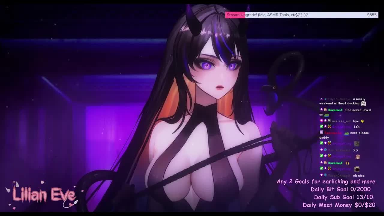 【ASMR/雑談 3dio】 Lilian Eve 【 VTuber 】ASMR Live Stream - 💜 ear licking and kisses💜