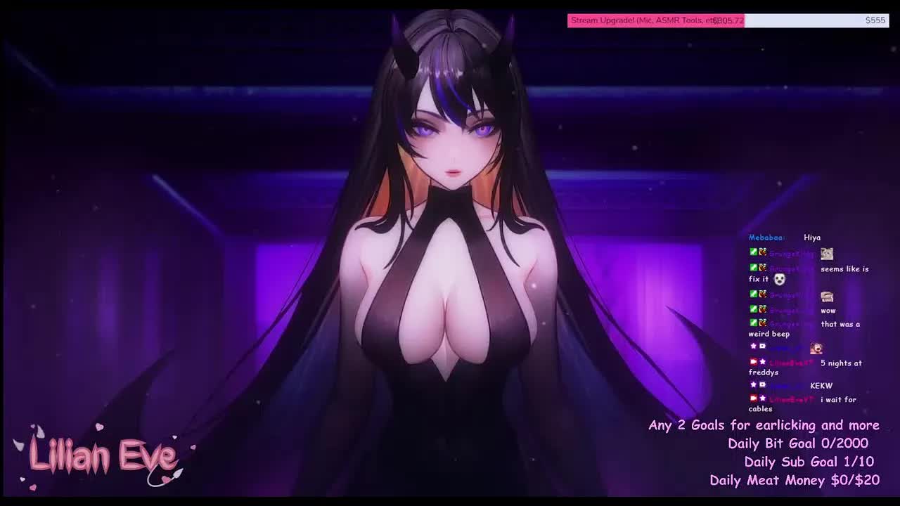 【ASMR/雑談 3dio】 Lilian Eve 【 VTuber 】ASMR Live Stream - 💜 ear licking and kisses💜