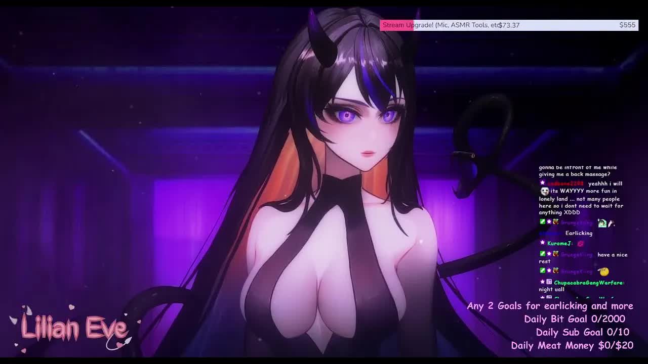 【ASMR/雑談 3dio】 Lilian Eve 【 VTuber 】ASMR Live Stream - 💜 ear licking and kisses💜