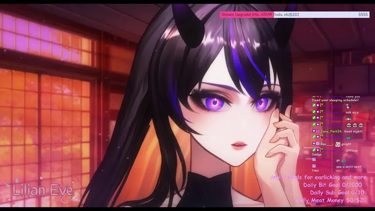 【ASMR/雑談 3dio】 Lilian Eve 【 VTuber 】ASMR Live Stream - 💜 ear licking and kisses💜