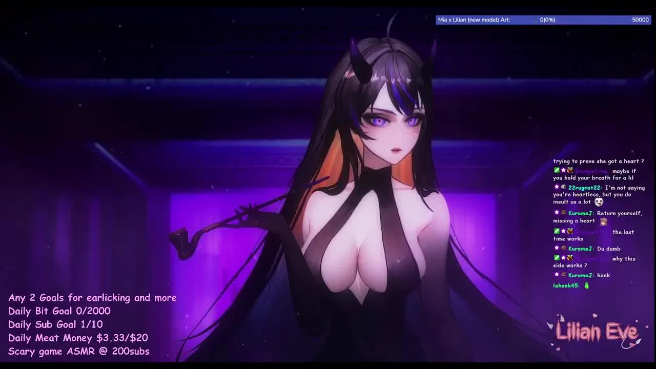 【ASMR/雑談 3dio】 Lilian Eve 【 VTuber 】ASMR Live Stream - 💜 ear licking and kisses💜