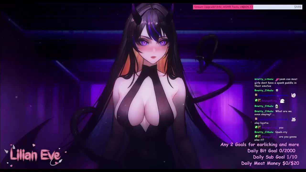 【ASMR/雑談 3dio】 Lilian Eve 【 VTuber 】ASMR Live Stream - 💜 ear licking and kisses💜