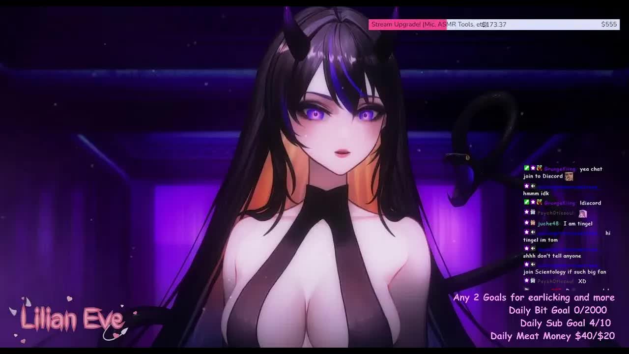 【ASMR/雑談 3dio】 Lilian Eve 【 VTuber 】ASMR Live Stream - 💜 ear licking and kisses💜
