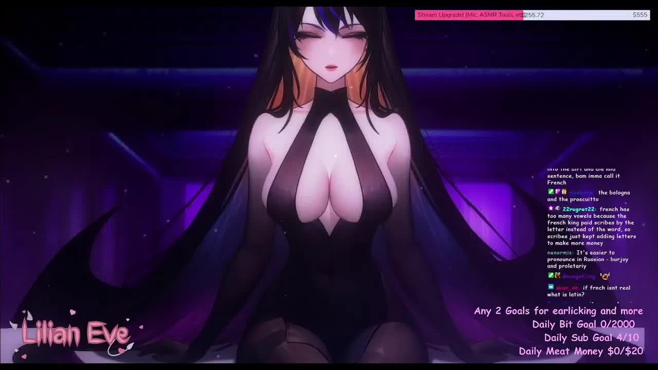 【ASMR/雑談 3dio】 Lilian Eve 【 VTuber 】ASMR Live Stream - 💜 ear licking and kisses💜