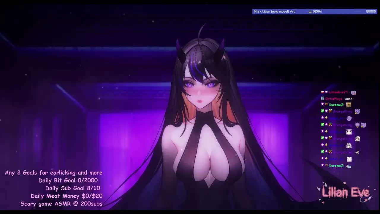 【ASMR/雑談 3dio】 Lilian Eve 【 VTuber 】ASMR Live Stream - 💜 ear licking and kisses💜
