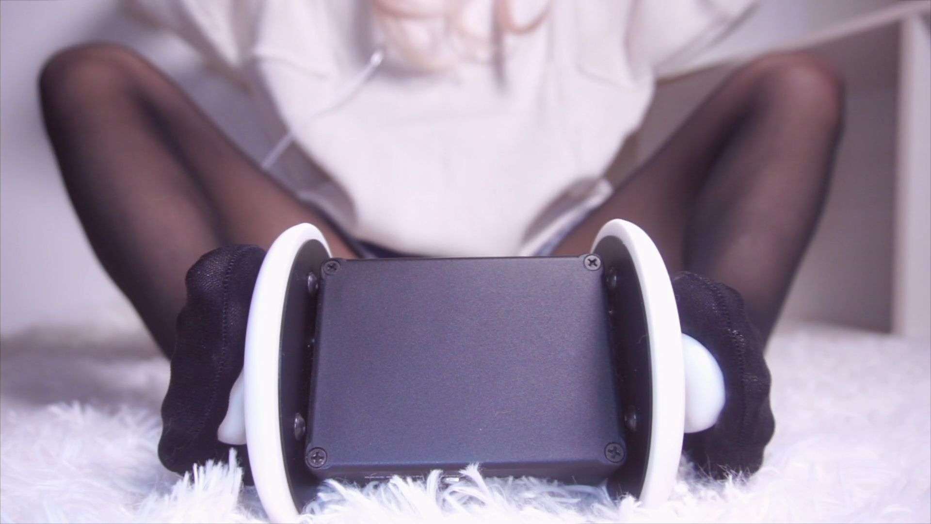 【ASMR/3DIO】ぬるぬるオイルを塗った黒パンストでスクラッチ＆耳塞ぎ💕✨️【睡眠導入/耳かき/足裏/Foot sole/Scratching/Tapping/No Talking】