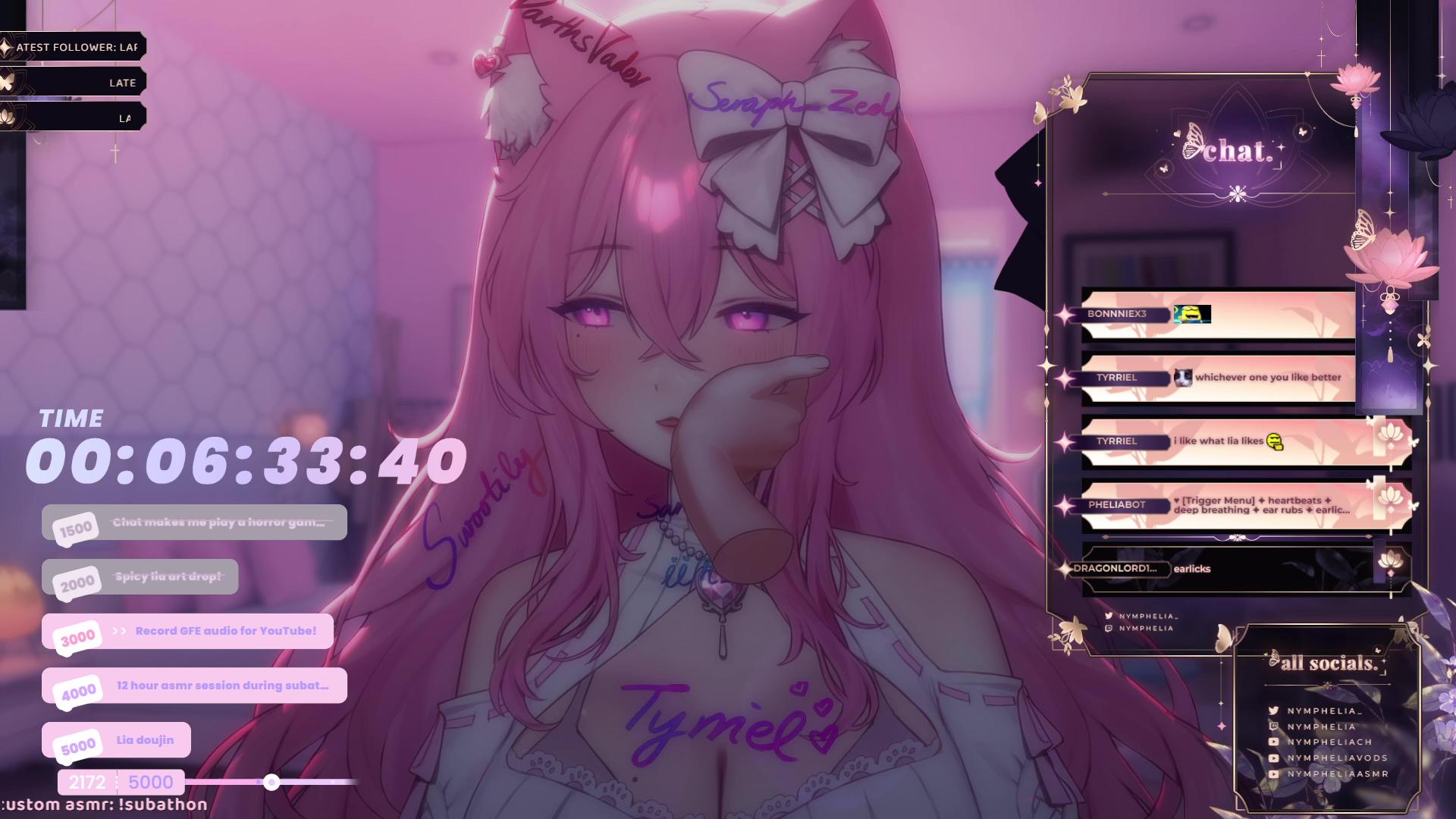 ♡3DIO ASMR♡FLUFFY LIA DEBUT SUBATHON DAY 6♡ kisses, earlicks, heartbeats & more ♡ !links