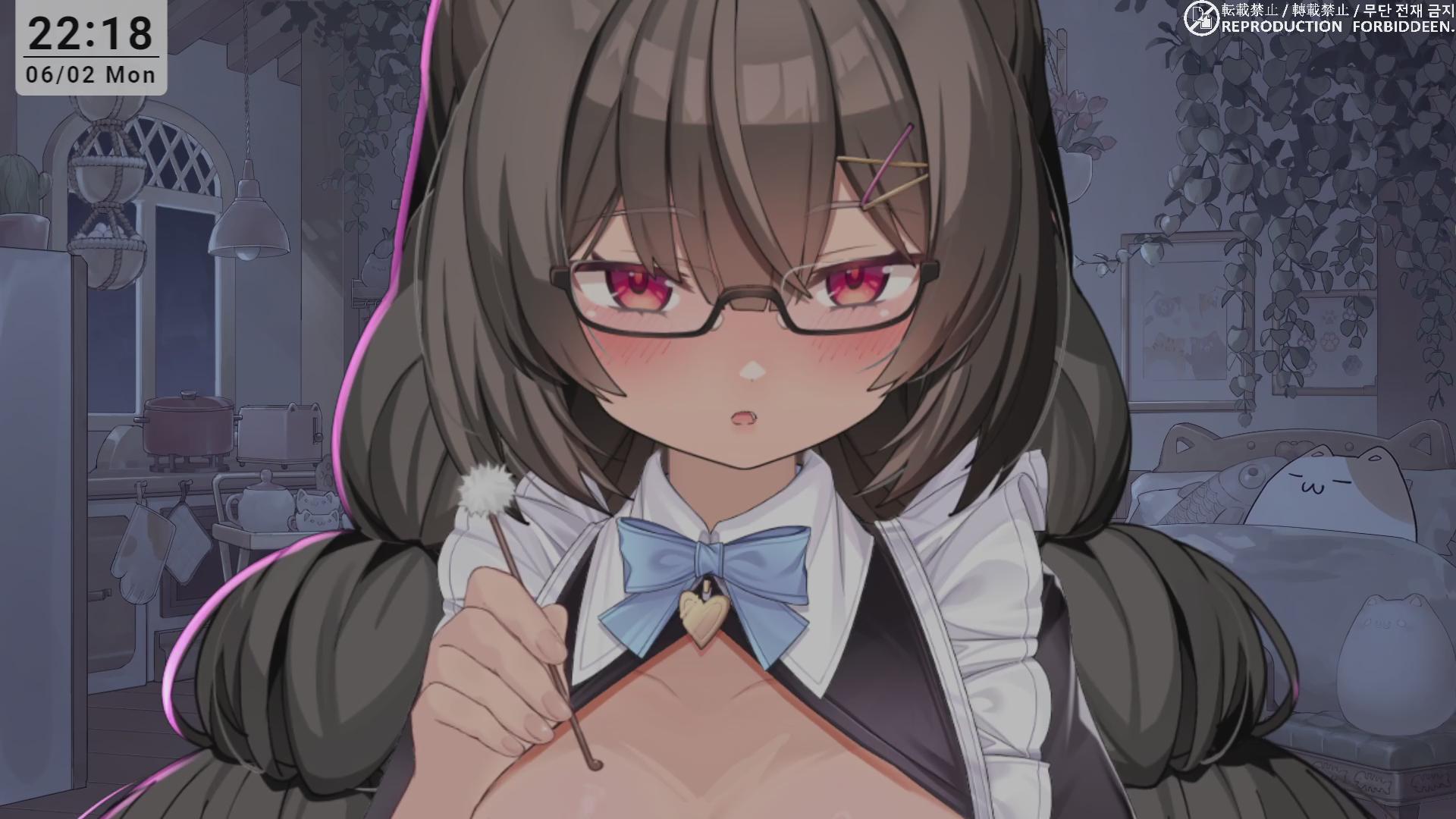 #ASMR 安眠用 メイドの事務的癒し耳かき/低音吐息/竹耳かき/綿棒/耳ふぅ【麝香ちまき/自作黒3dio】