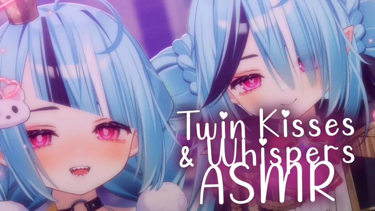 【ASMR】 Twins give you Kisses & Inaudible French Whispers ♥